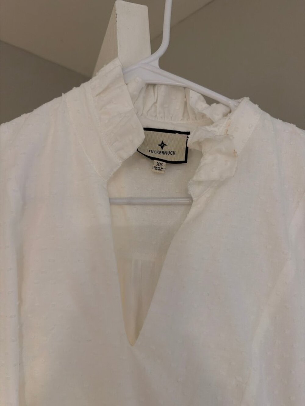 Tuckernuck White Swiss Dot Mini Dress Size XS